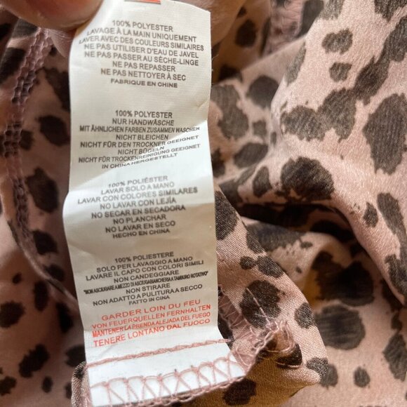 PrettyLittleThing Pink Brown Polka Dot Tie Neck Wrap Skirt Bodycon Dress Size 12 - Picture 11 of 12